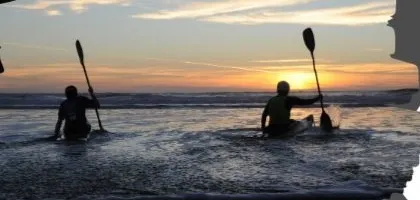 Surf kayaking in Bude, Cornwall